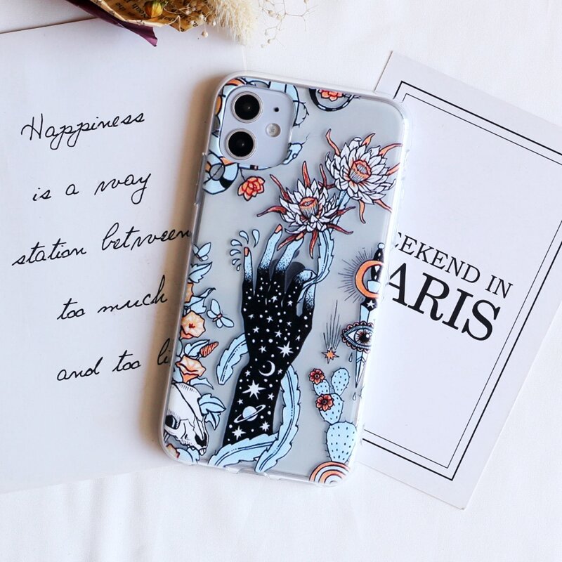 

Hand & Floral Print iPhone Case, Multicolor