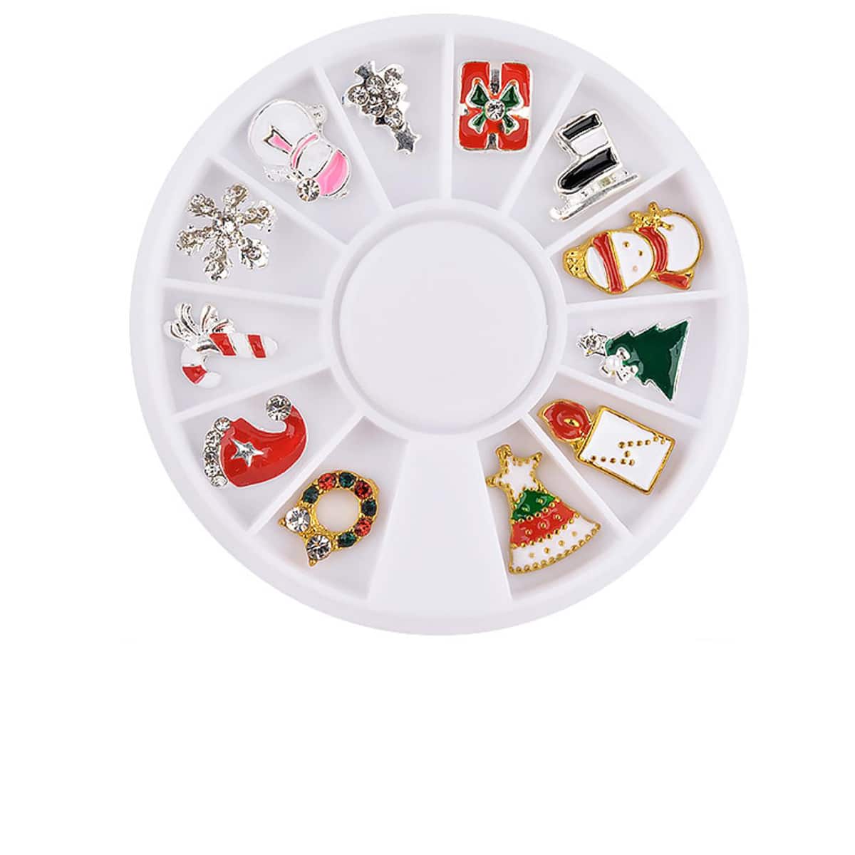 

1box Christmas Rhinestone Nail Art Decoration, Multicolor