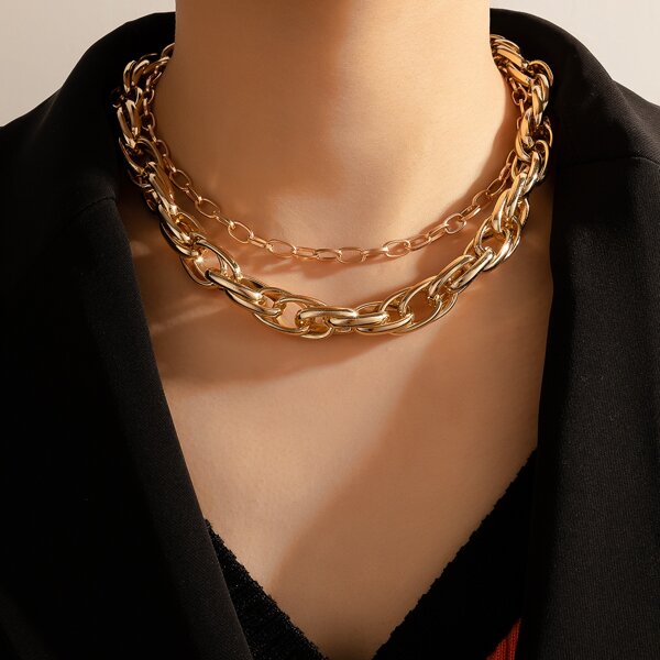

Metal Chain Necklace, Gold
