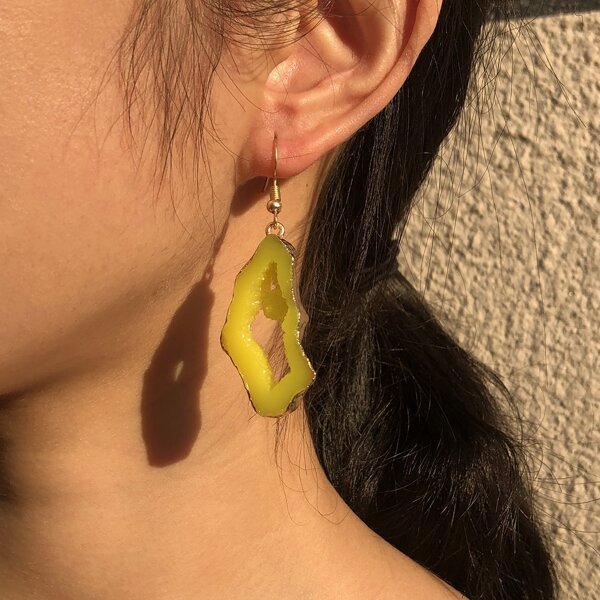 

Irregular Resin Earrings, Yellow