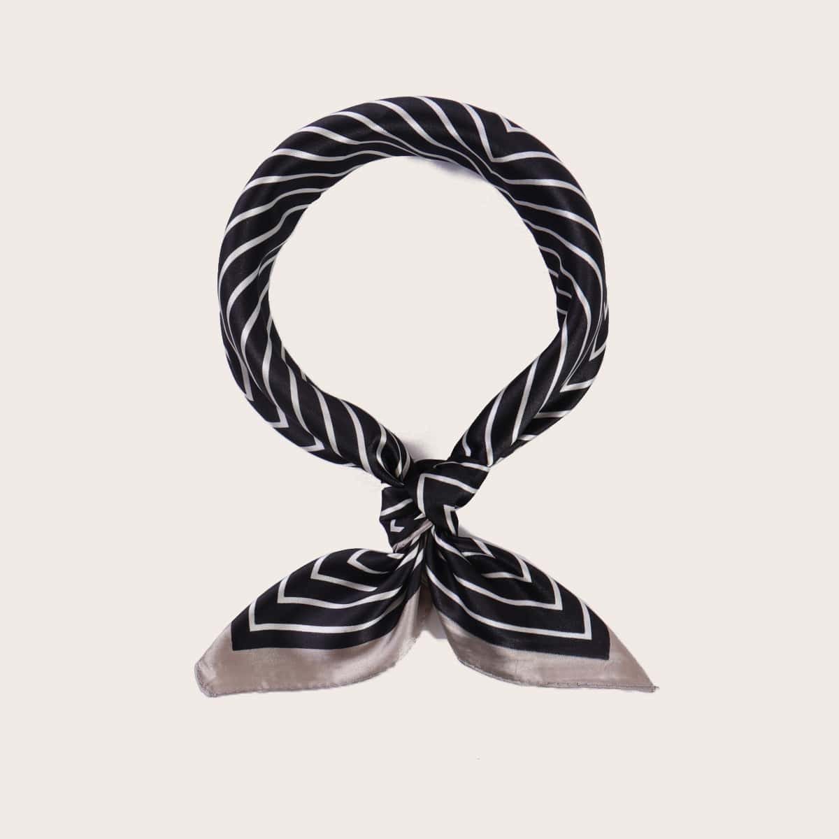 

Striped Pattern Bandana, Black