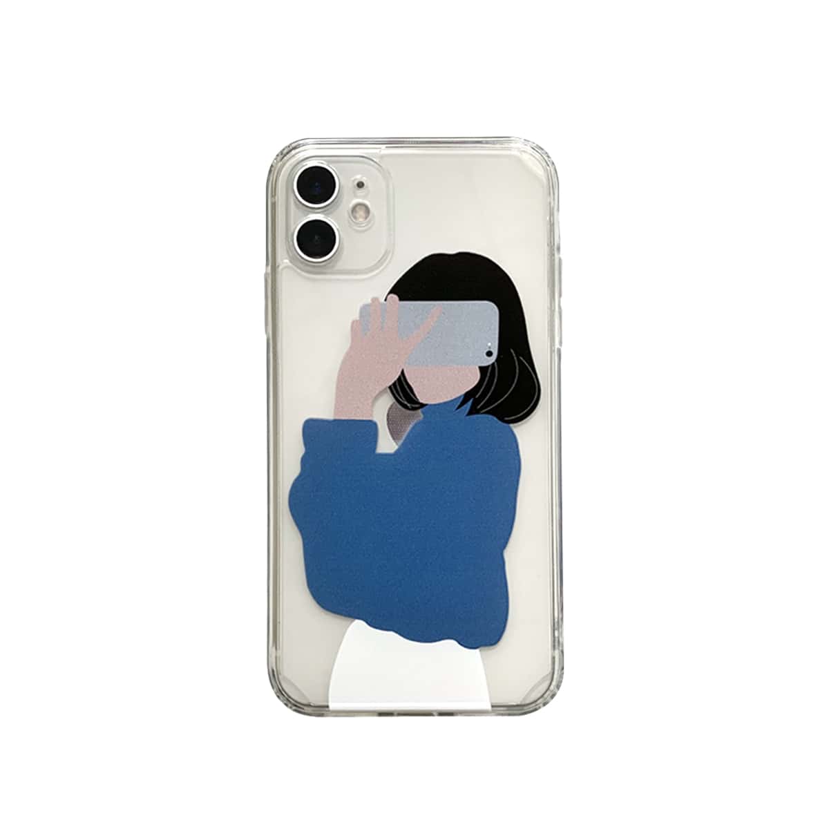 

Selfie Girl Print iPhone Case, Clear