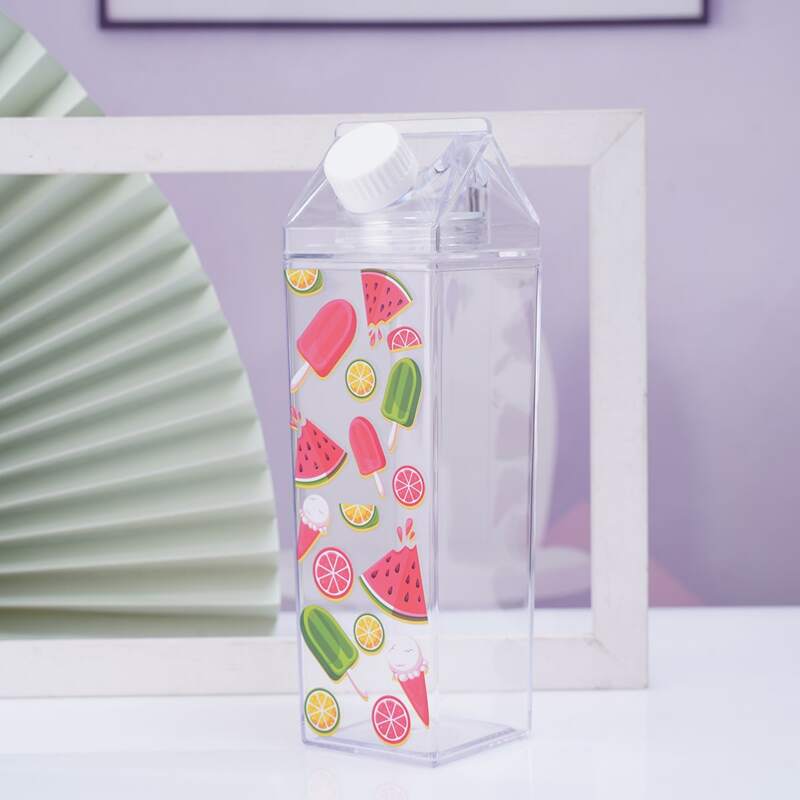 

Fruit Print Plastic Water Bottle, Multicolor
