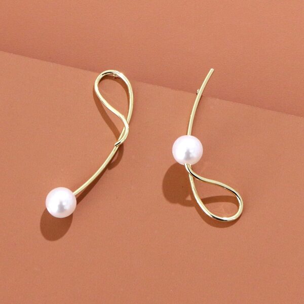 

Faux Pearl Decor Stud Earrings, Gold