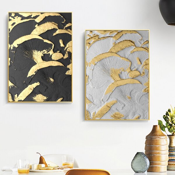 

2pcs Abstract Pattern Wall Painting Without Frame, Multicolor