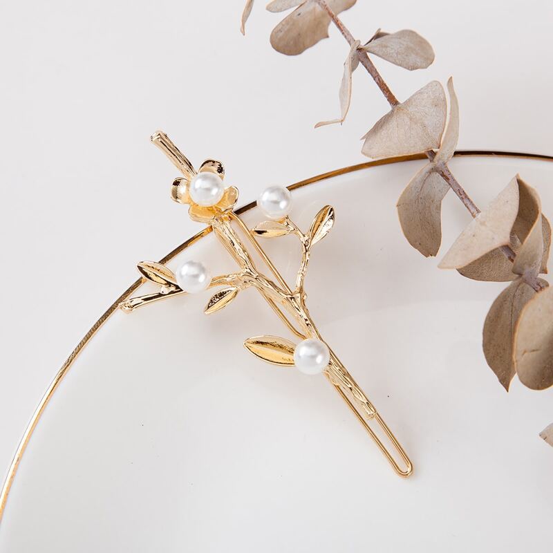 Branch Design Hair Clip, Gold