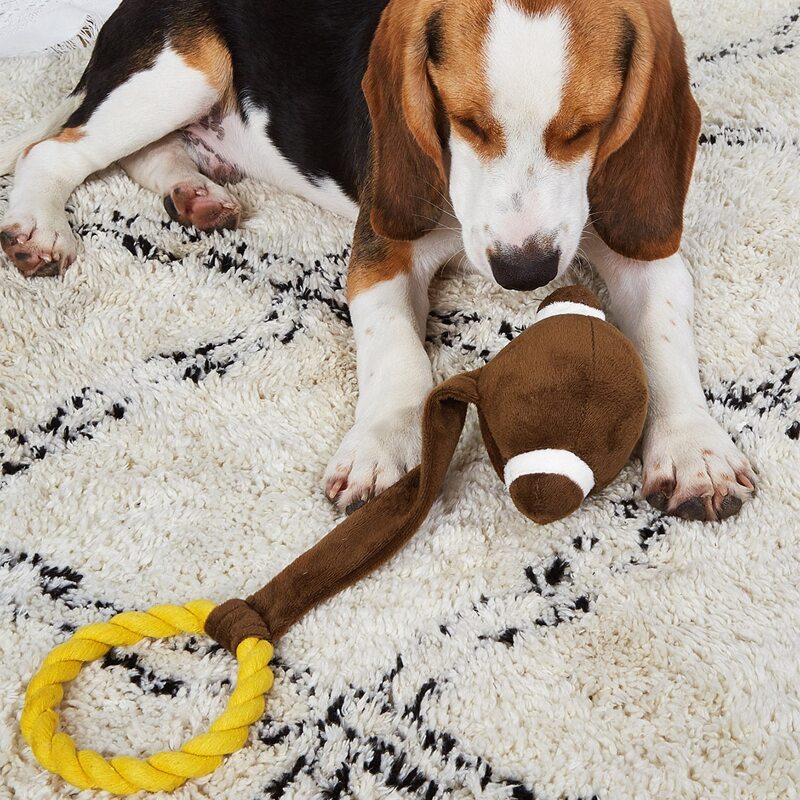 

Cotton Rope Dog Sound Toy, Coffee brown