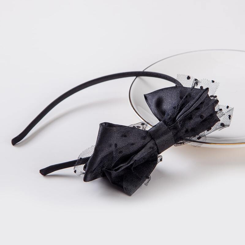 

Mesh Bow Knot Headband, Black