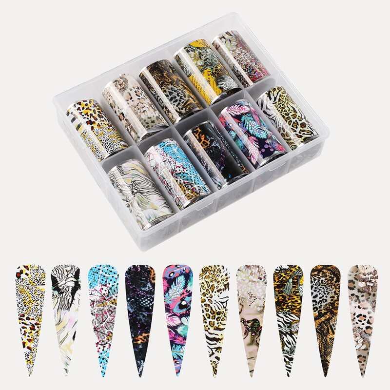 

10rolls Leopard Nail Art Sticker, Multicolor