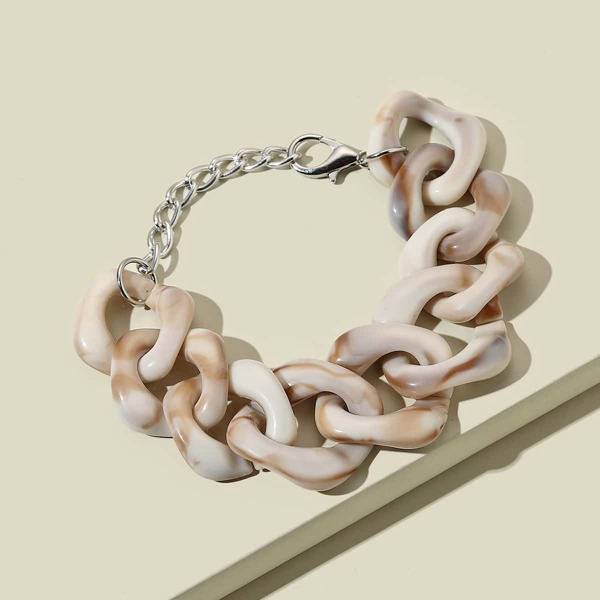 

Acrylic Chain Bracelet, Khaki