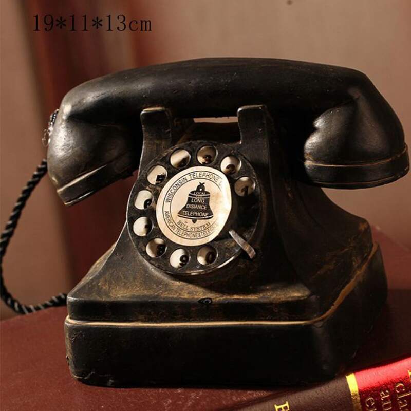 

1pc Landline Phone Decorative Object, Black