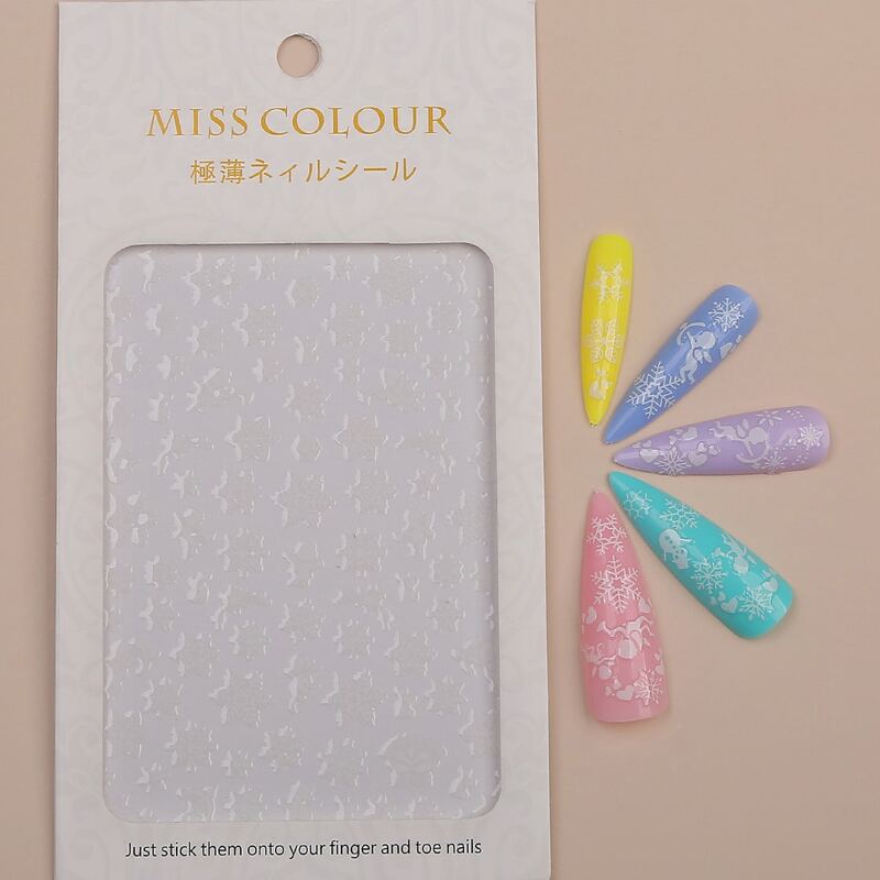 

1sheet Snowflake Nail Sticker, White