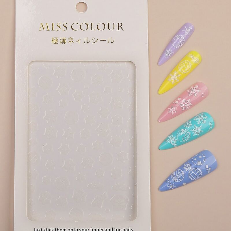

1sheet Snowflake Nail Sticker, White