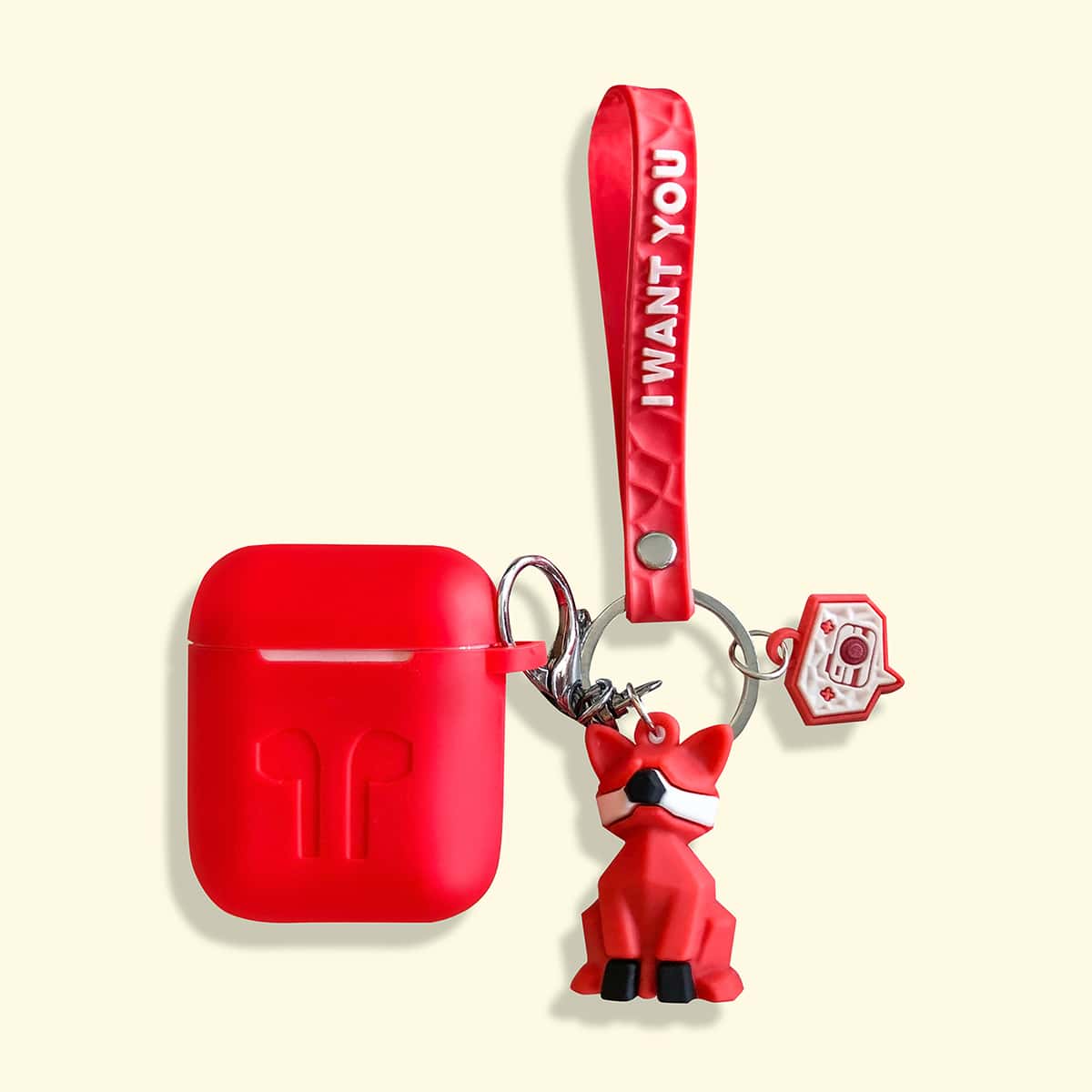 

Fox Pendant Airpods Case, Red