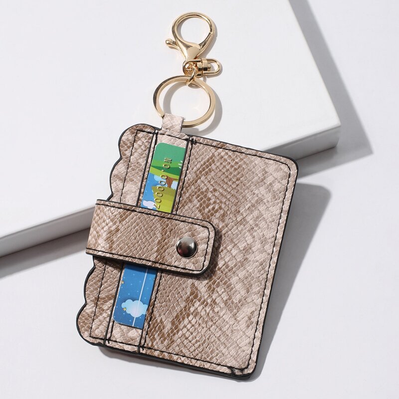 

Snakeskin Scallop Trim Card Pouch, Multicolor