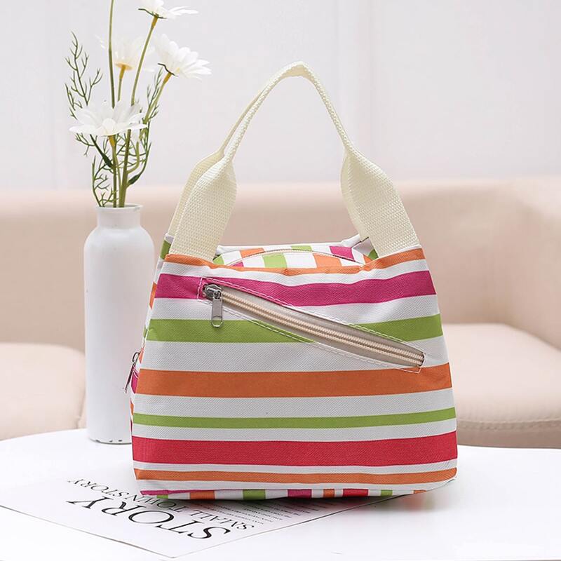 

1pc Striped Storage Bag, Multicolor