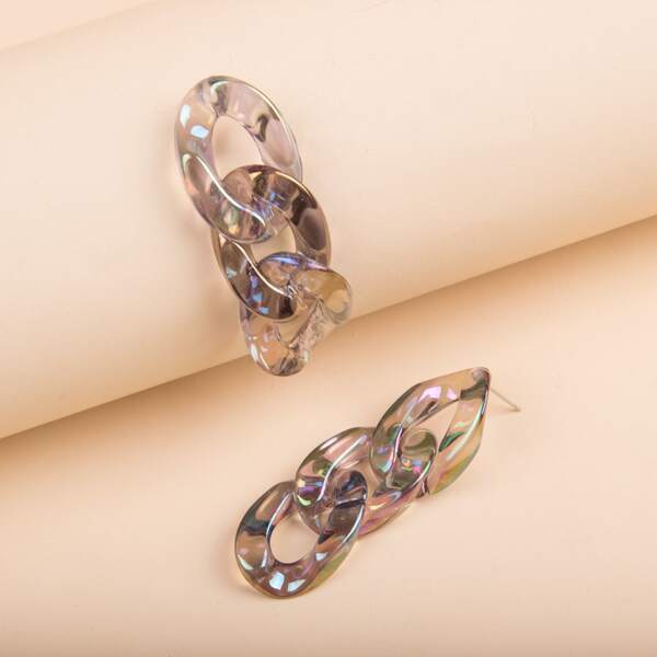

Resin Chain Link Earrings, Multicolor