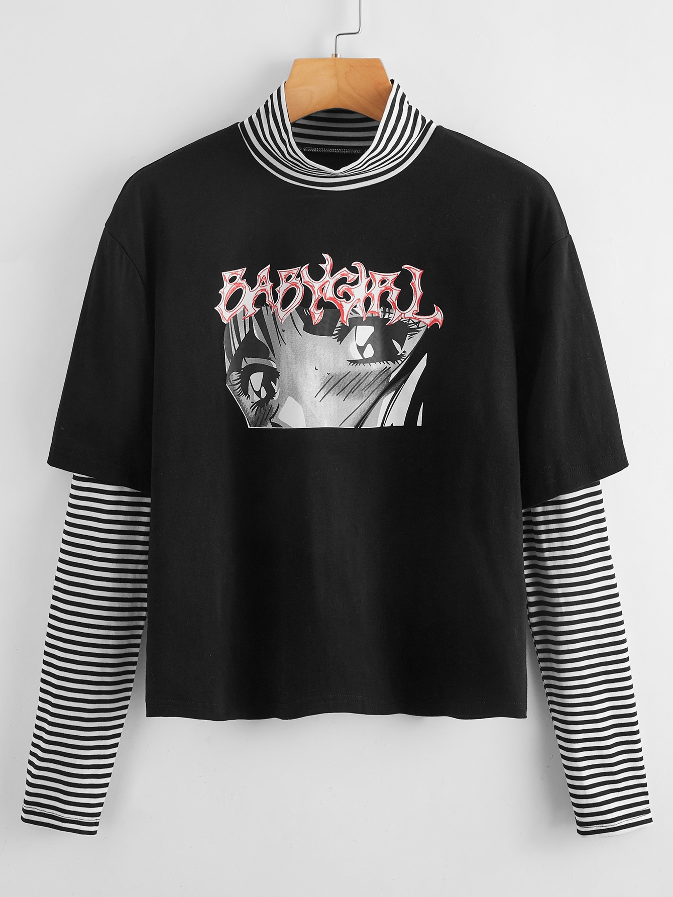 Plus Striped Letter Graphic Combo Tee thumbnail