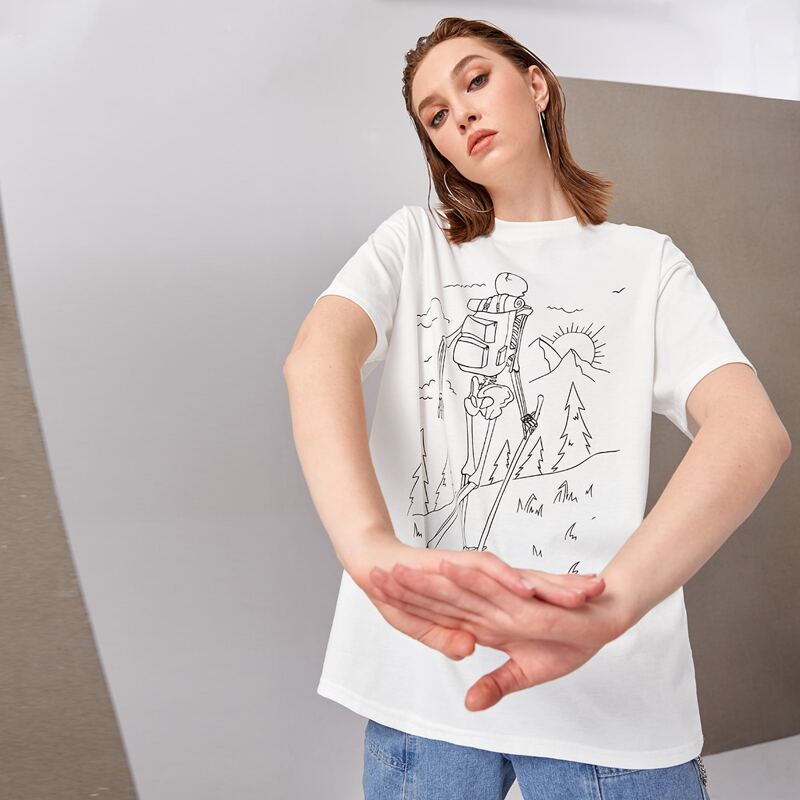 

Skull Graphic Tee, White