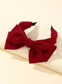 Plain Bow Hair Hoop Cute Flower Clip Valentine's Day Valentines,Hairband,Hair Hoop - Red - View 1