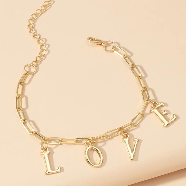 

Letter Charm Bracelet, Gold