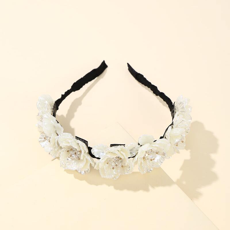 

Flower Decor Hair Hoop, White