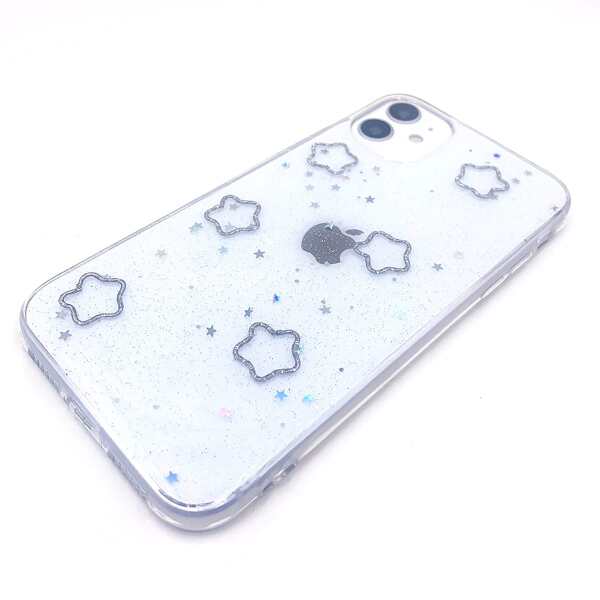 

Flower & Gold Foil Decor Clear iPhone Case, Silver clear