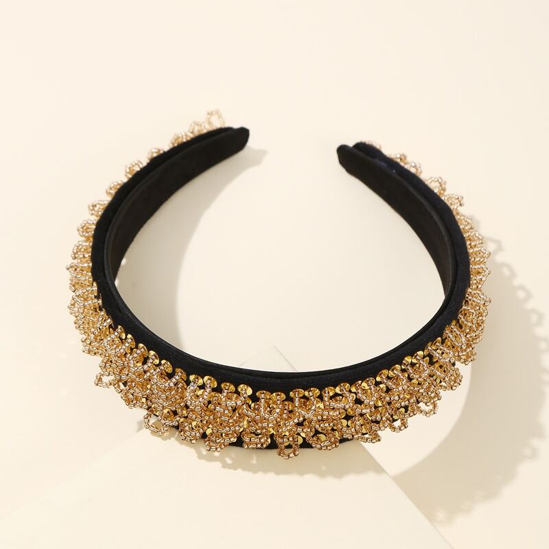 

Beaded Hair Hoop, Gold