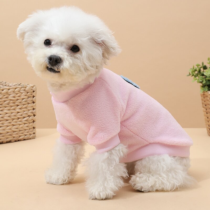 

Flower Patched Dog Sweatshirt, Baby pink