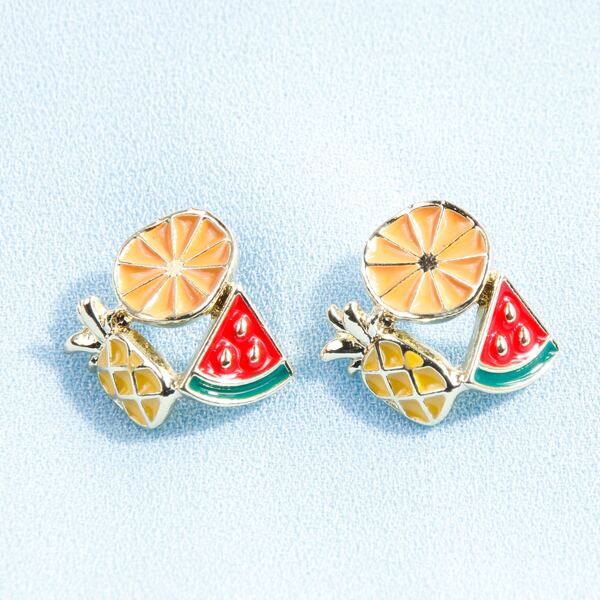 

Fruit Shaped Stud Earrings, Multicolor