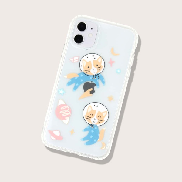 

Cartoon Animal Clear iPhone Case, Multicolor