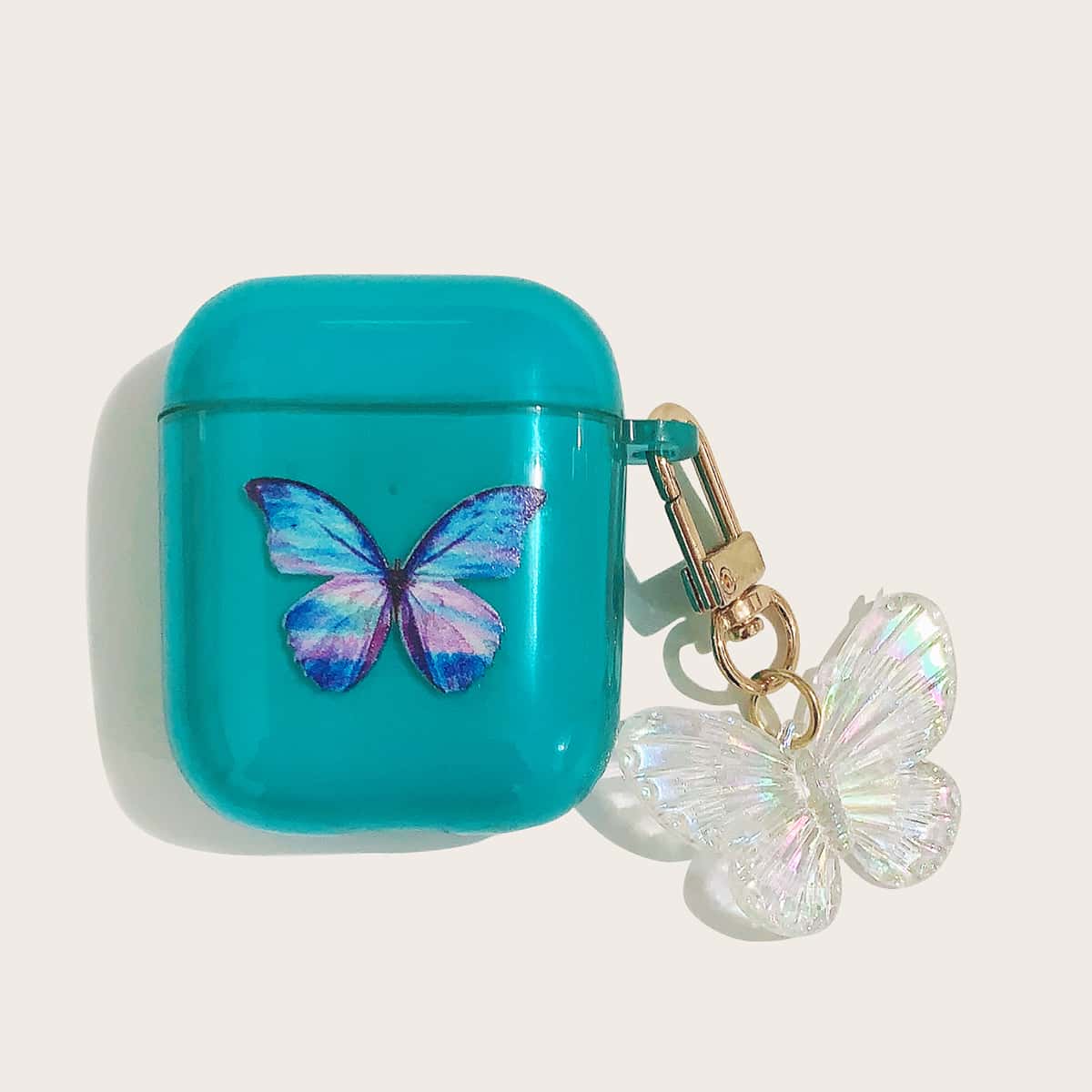 

Butterfly Print Airpods Case, Cadet blue