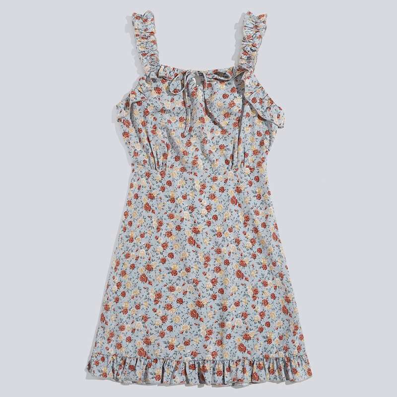 

Ditsy Flower Ruffle Hem Cami Dress, Multicolor