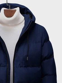 Manfinity Men Zip Up Hooded Puffer Jacket - Navy Blue - View 4