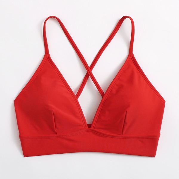 

Crisscross Back Bikini Top, Red