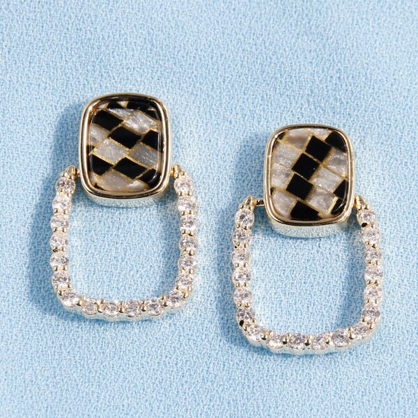 

Rhinestone Decor Geo Earrings, Multicolor