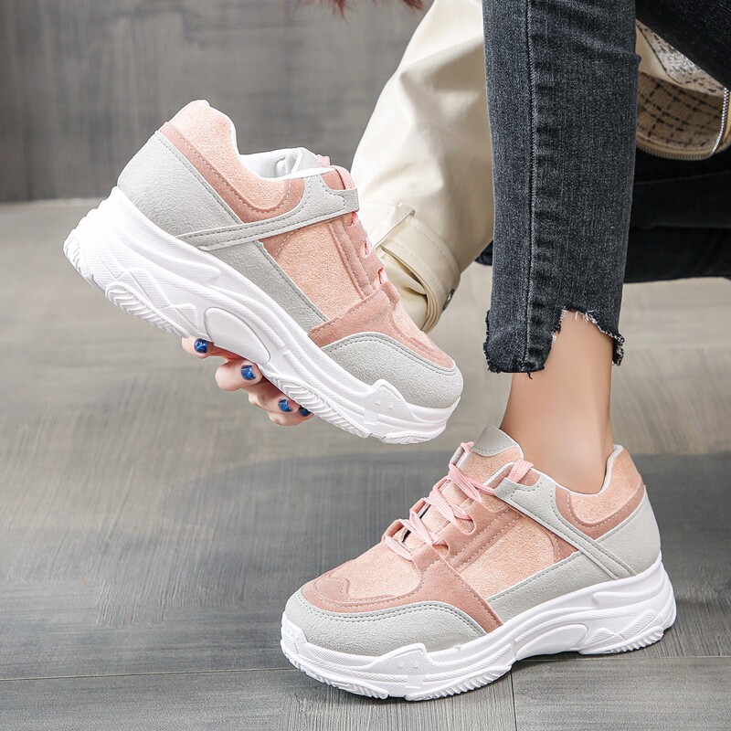 

Lace Up Chunky Trainers, Pink