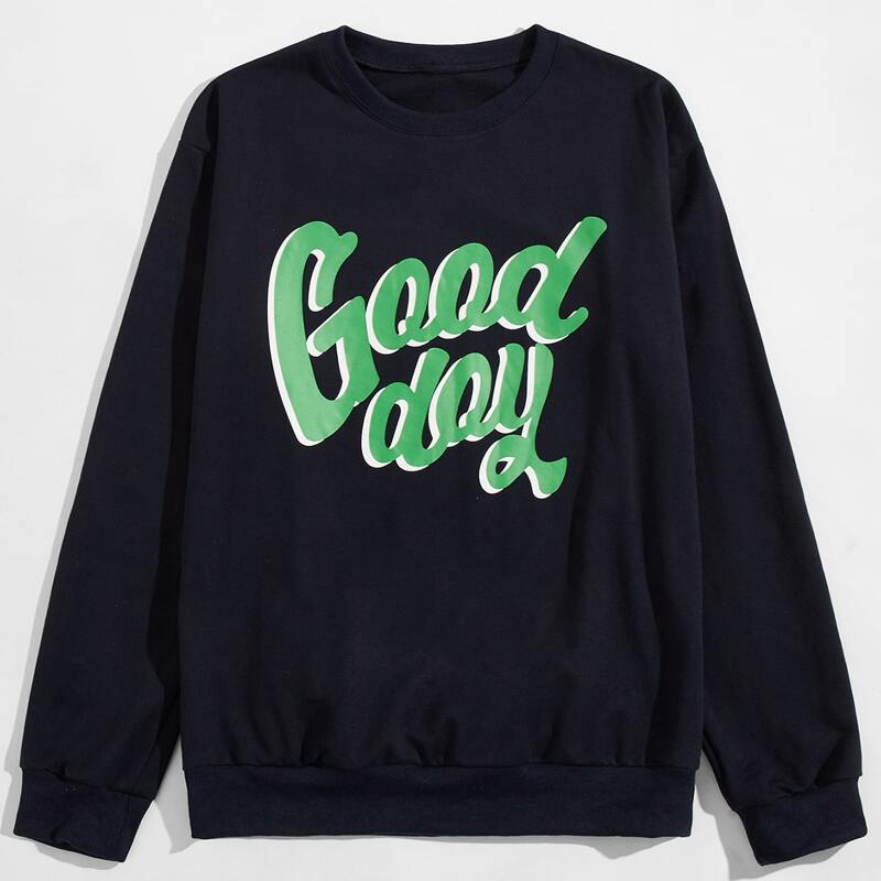 

Guys Letter Graphic Sweatshirt, Navy blue