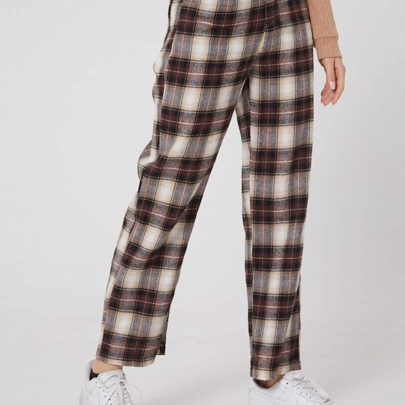 

Straight Leg Plaid Pants, Multicolor