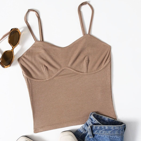 

Seam Front Cami Top, Khaki