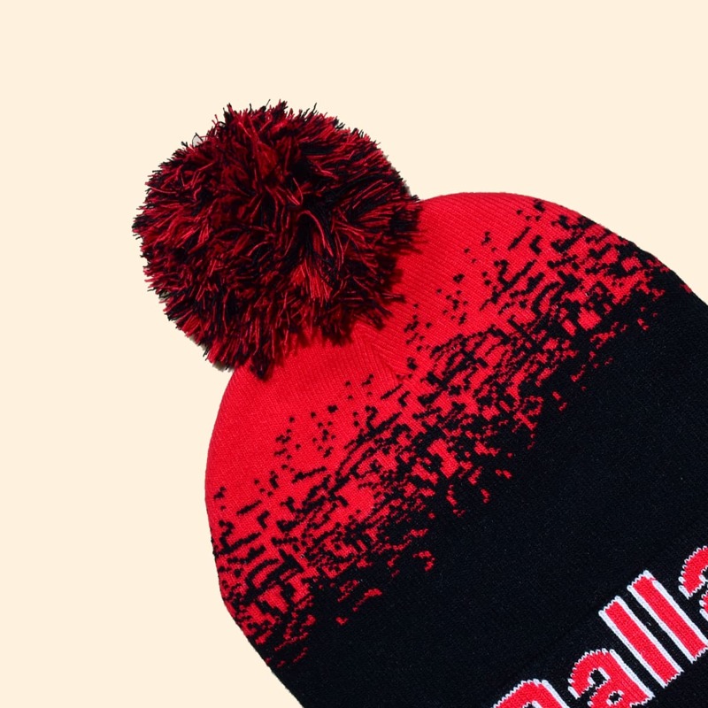 

Guys Letter Pom Pom Knit Beanie, Multicolor