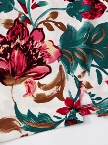 SHEIN VCAY 花卉和樹葉圖案洋裝 - 彩色 - 查看 5