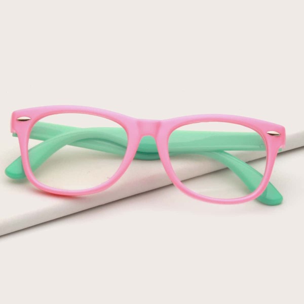 

Kids Color Block Anti-blue Light Eyeglasses, Pink