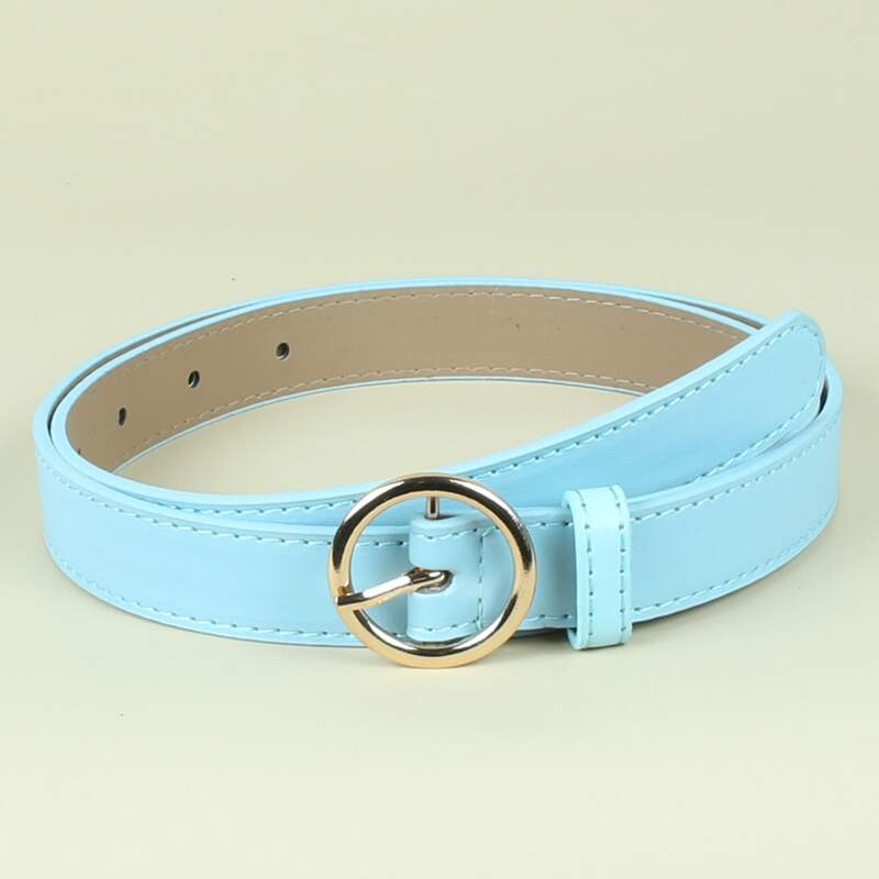 

Round Buckle Belt, Blue