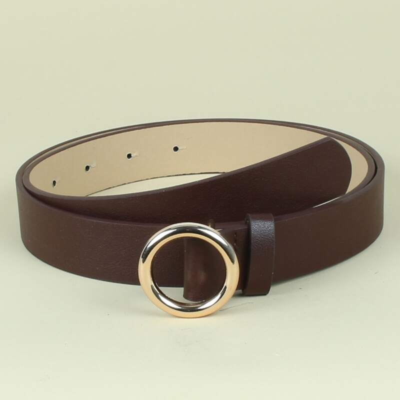 

Round Buckle Belt, Coffee brown