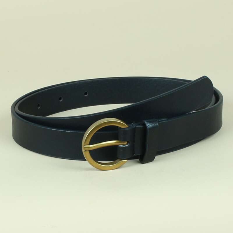

Round Buckle Belt, Black