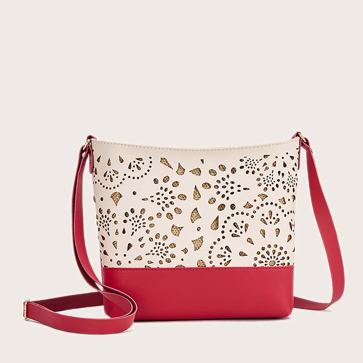 

Colorblock Hollow Out Crossbody Bag, Multicolor