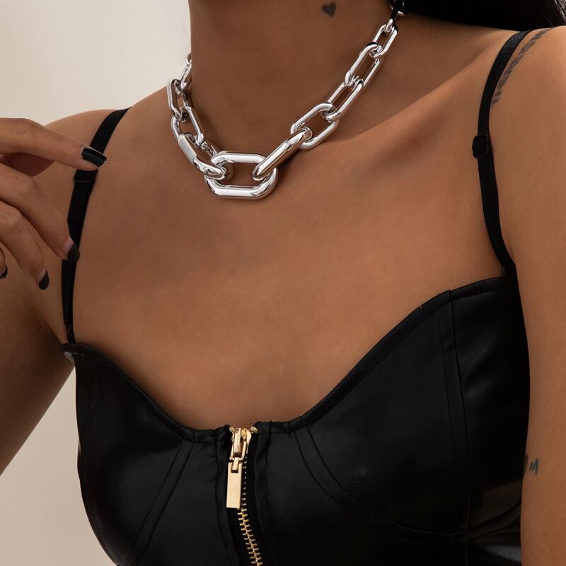 

Chunky Chain Necklace, Silver