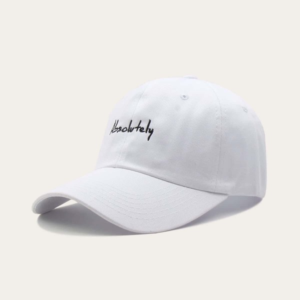 

Letter Embroidery Baseball Cap, White