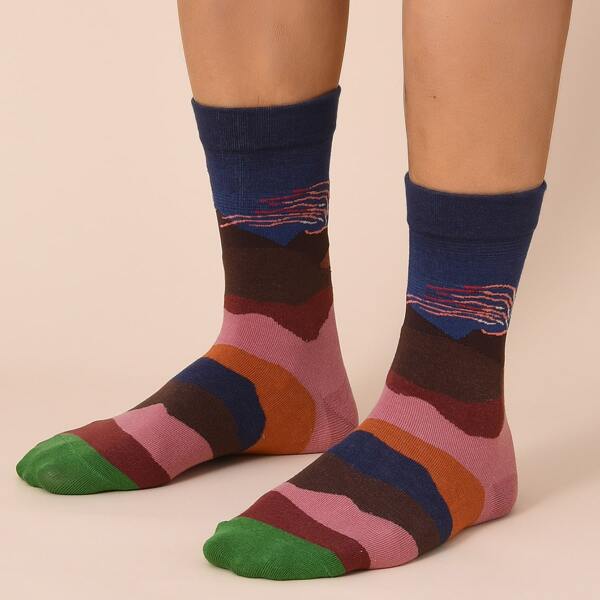 

Men Cartoon Graphic Socks, Multicolor